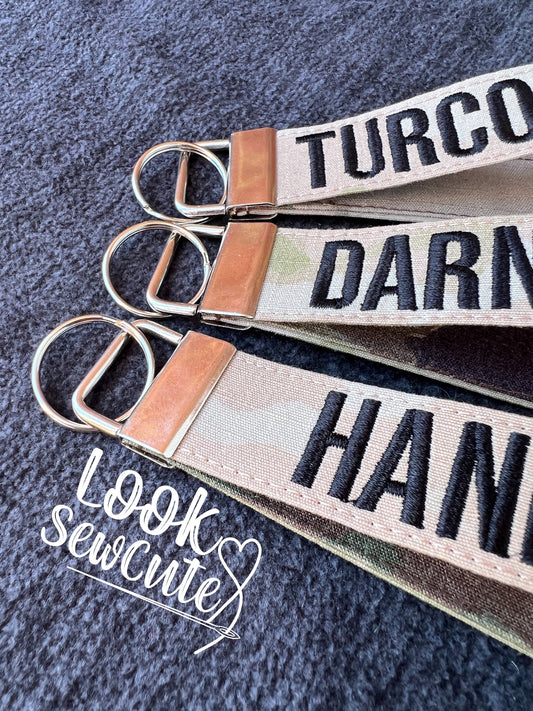 Military Keychain wristlet, Personalized Military Gift, Key Fob, Marines, Army, Navy, Coast Guard, Air Force, Space Force, fathers day gift