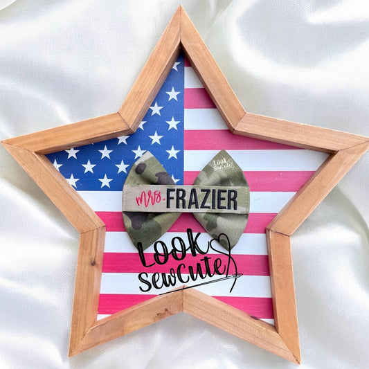 Mrs. nametape bows, Military wedding bows