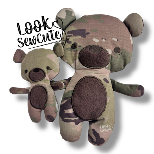 Regular Personalized Fabric Teddy Bear Keepsake • Custom Name or Initial • Handmade Memory Bear • Bigger Size • Gift able Plush Decor