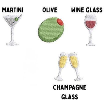 Personalized Embroidered Cocktail Napkins | Custom Monogram or Icon | Wedding, Party, Military Spouse Event, Girls Night, Housewarming Gift