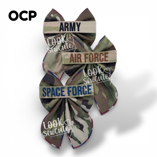 Mrs. Military Name Tape Bow – With Tails