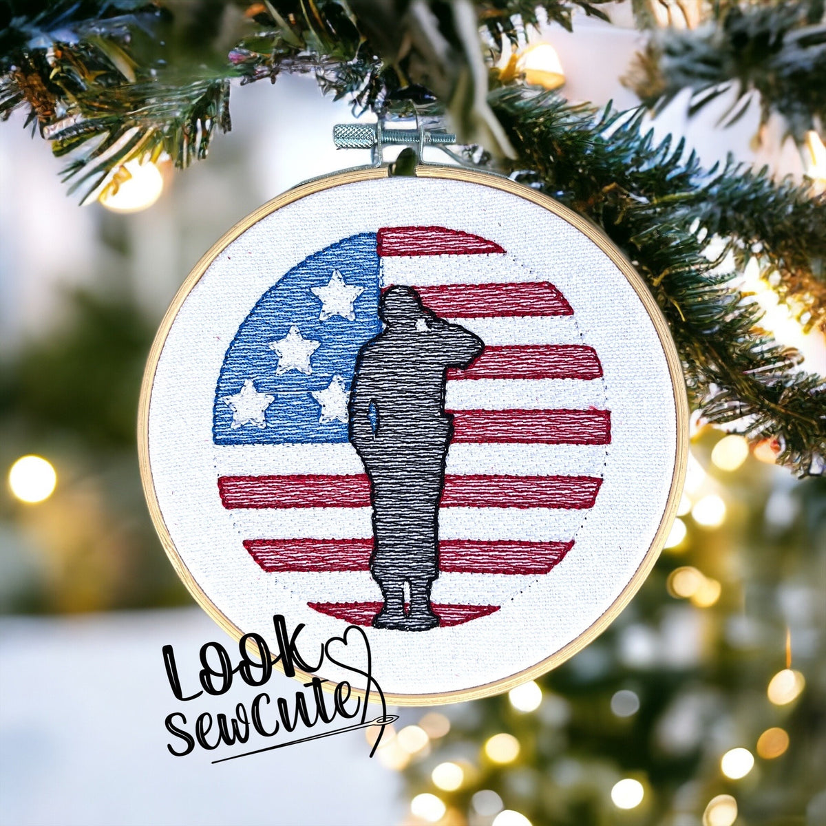 Military with flag Army, Marine, Navy, Air Force, Christmas ornament, home decor, wall hanging