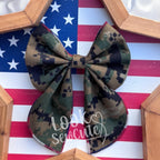 Military sailor style Hair Bow Personalized 5Inch Navy/Army/Marines Bow Custom Homecoming Bow Military Deployment 4th of July