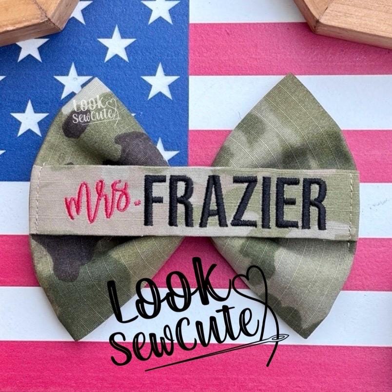 Mrs. nametape bows, Military wedding bows