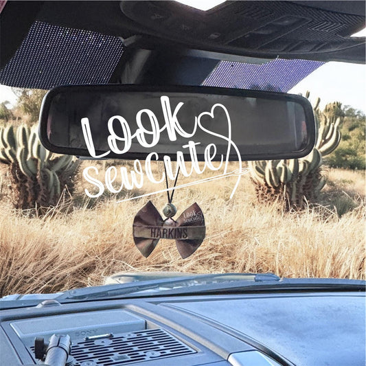 Rearview Mirror Bow • Personalized Military Name Tape • All Branches • Car Mirror Hanger