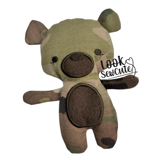MINI Personalized Fabric Teddy Bear Keepsake • Custom Name or Initial • Handmade Memory Bear • Mini Size • Gift able Plush Decor