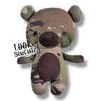 Regular Personalized Fabric Teddy Bear Keepsake • Custom Name or Initial • Handmade Memory Bear • Bigger Size • Gift able Plush Decor